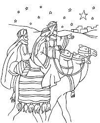 Online coloring book: The Three Kings on camels coloring page